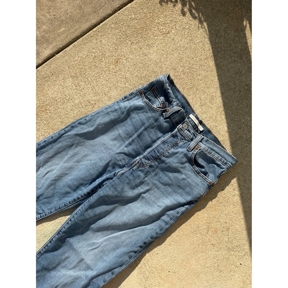 Levis Ribcage Straight Ankle Jeans Womens 29 Blue High Rise Denim Button Fly